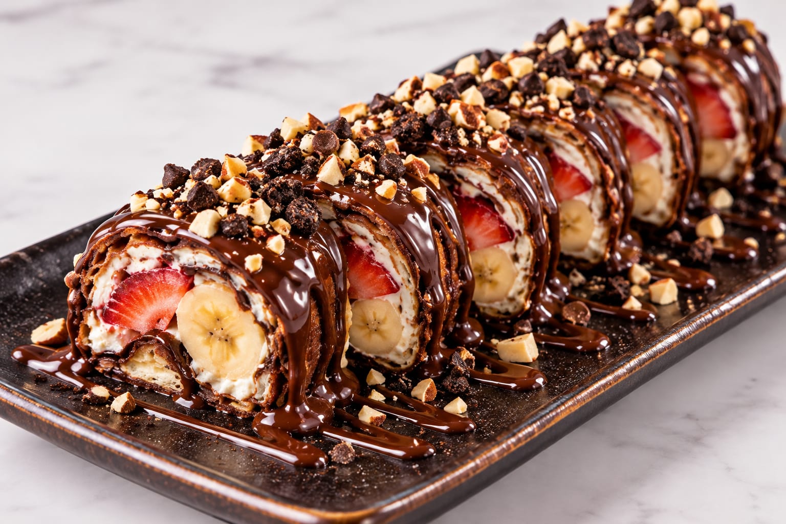 Golden waffles served with fresh berries